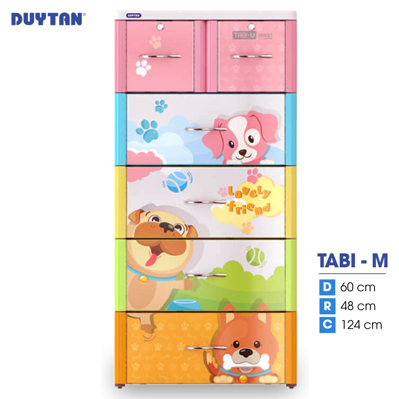 Tủ nhựa DUY TÂN Tabi M 5 tầng 6 ngăn (60 x 48 x 124 cm) - 54682