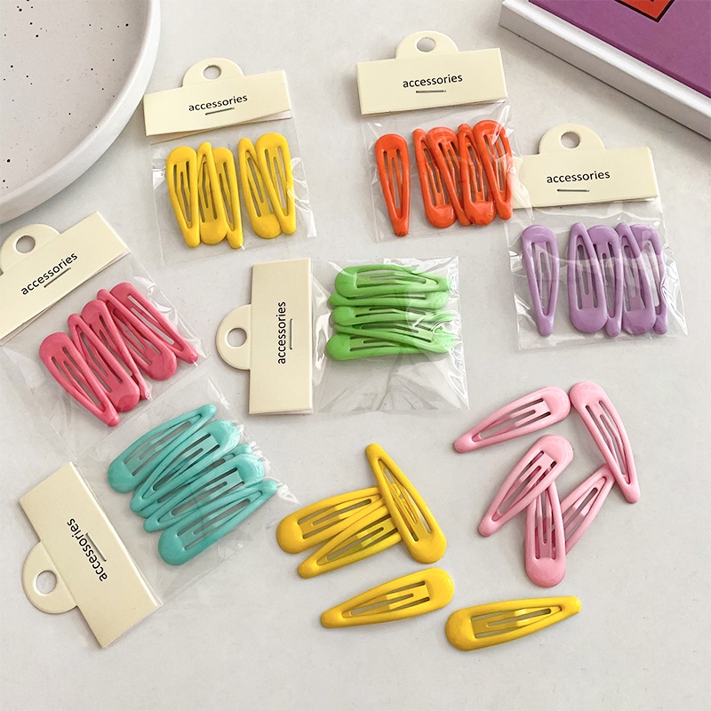 Set 5 Kẹp Tóc Màu Sắc Kẹo Ngọt Phong Cách Hàn Quốc