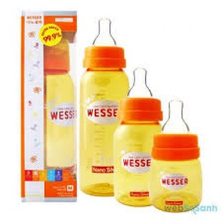 Bình sữa wesser cổ hẹp cao cấp loại 60ml/140ml/250ml
