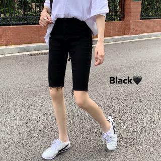Quần short jeans lưng cao phong cách Hàn Quốc thời trang thích hợp cho nữ