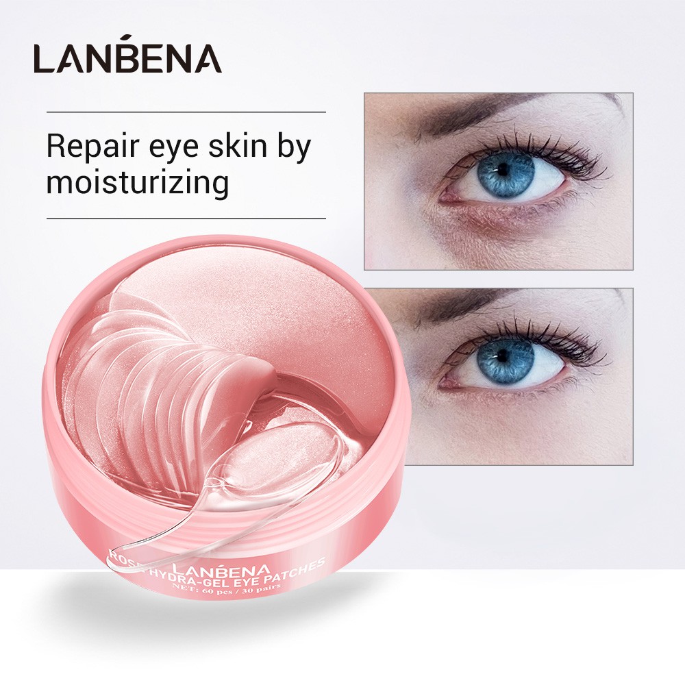 Set 60 mặt nạ LANBENA 5378 collagen hoa hồng chống nếp nhăn cho mắt