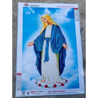 Tranh đính đá đức mẹ maria VS098 - Tranh thành phẩm, không hộp