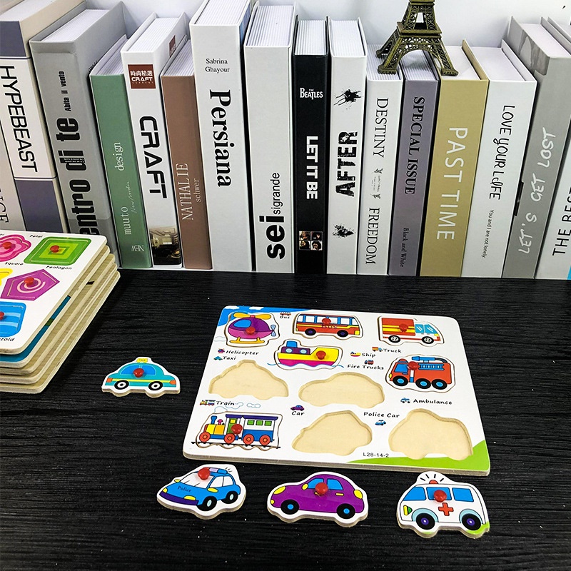 Đồ Chơi Bảng Gỗ Ghép Hình Cho Bé Có Núm Nhiều Chủ Đề