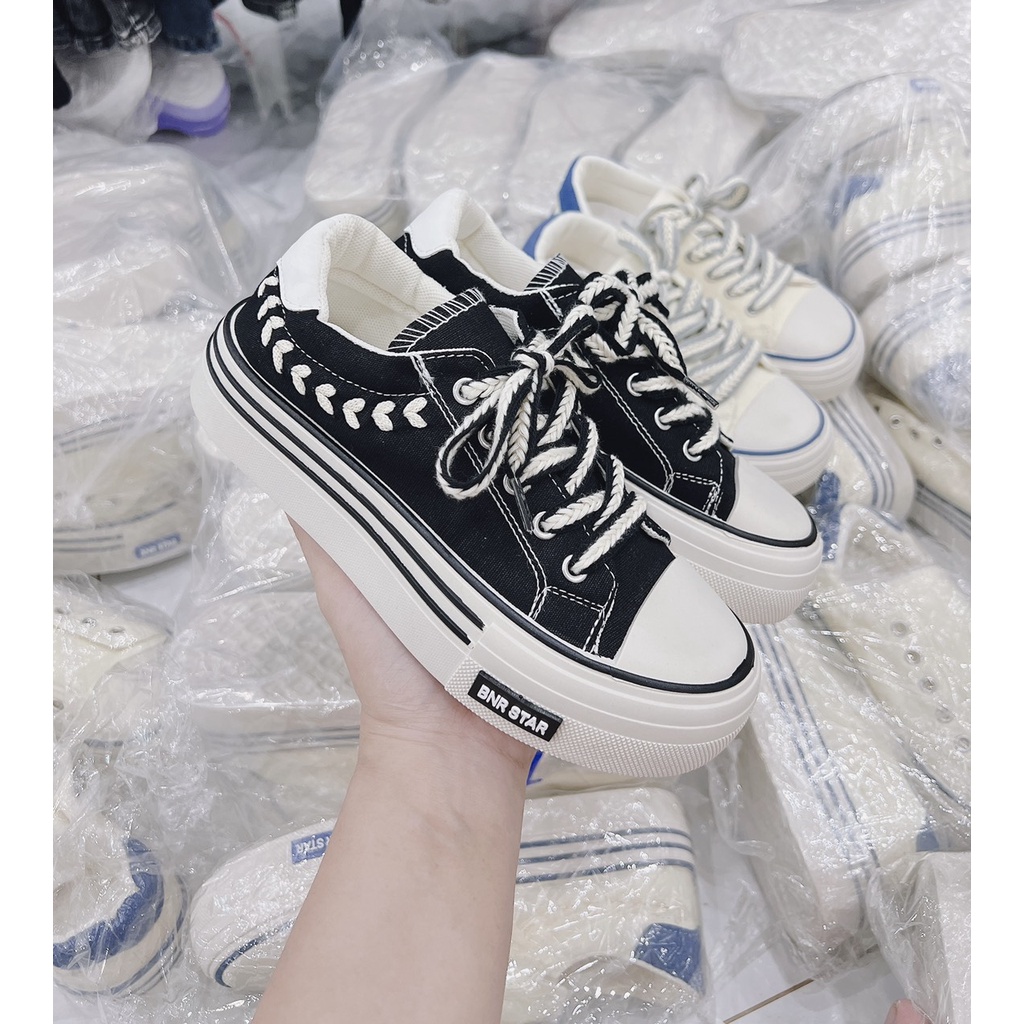 Giày  Sneaker Ber Star Độn Đế Cao Nam Nữ Unisex Cao Cấp , nâng đế 3,5cm SIÊU ĐỈNH