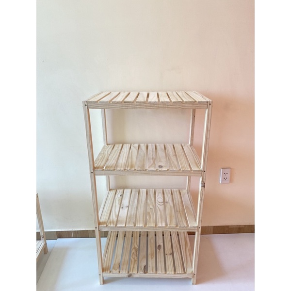 KỆ LÒ VI SÓNG 4 TẦNG  KỆ GỖ ĐA NĂNG GỖ THÔNG TỰ NHIÊN NHẬP KHẨU