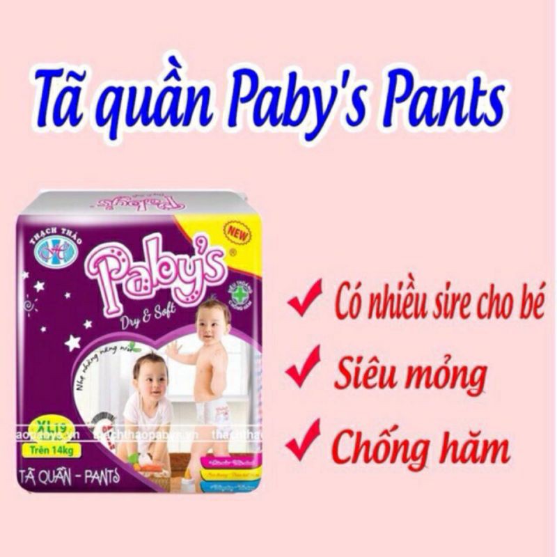 Bộ 10 gói bỉm quần pabys Thạch Thảo ( M130/ L120/ XL110 miếng)
