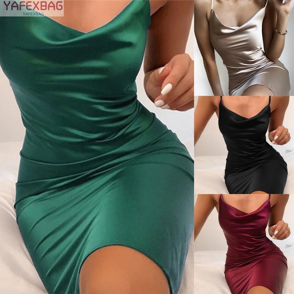 Women Satin Silk Mini Robe Dress Lingerie Nightdress Sleepwear Nightgown Chemise
