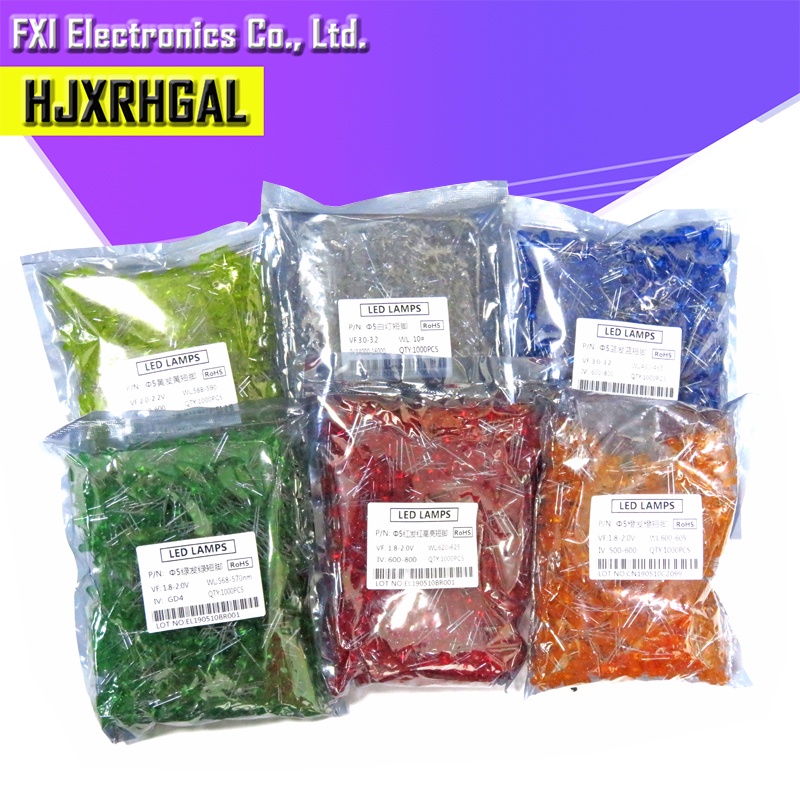 Bộ 1000 Đèn led 5mm Nhiều Màu Sắc