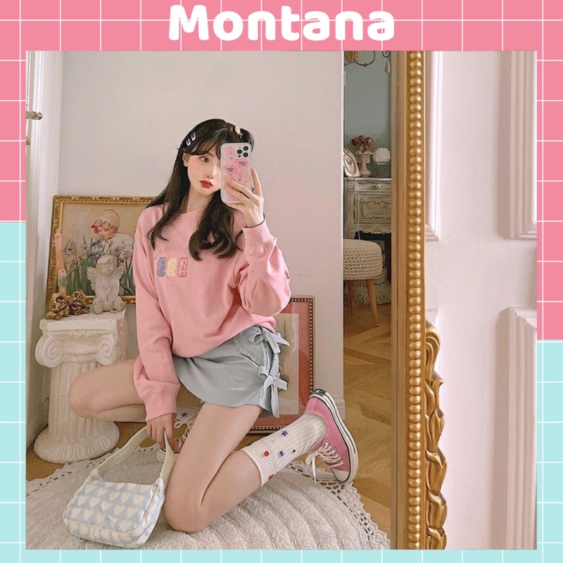 Áo sweater nữ Gấu Steve form rộng phong cách Ulzzang - Montana Clothing