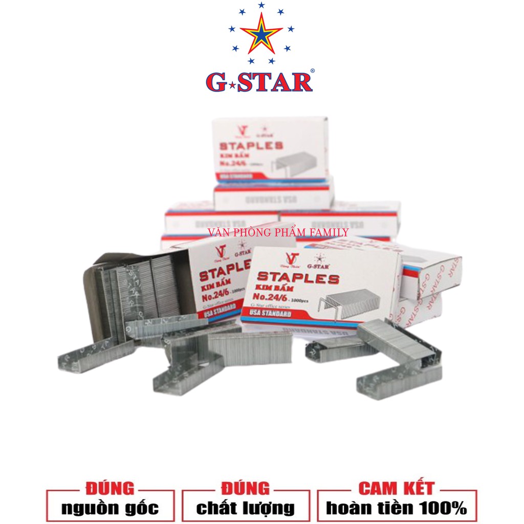 Lốc 10 Hộp Kim Bấm Số 3 ( 24/6 ) Gstar