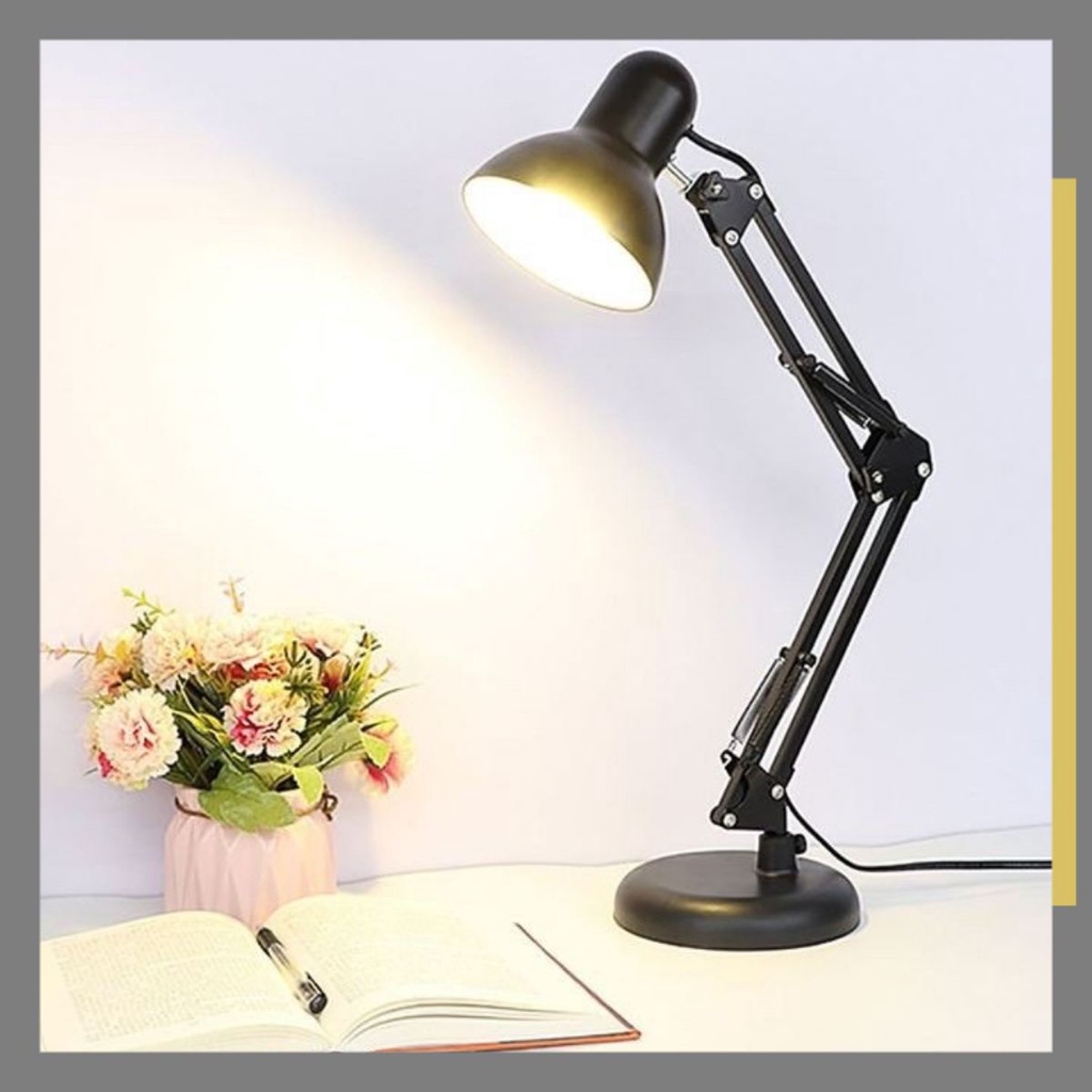 Đèn học chống cận để bàn, đèn học kẹp có đế để bàn đa năng không kèm bóng