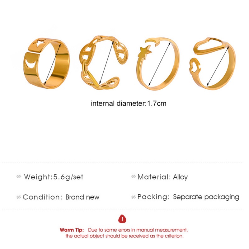 Tmdbyx Bộ Nhẫn Đeo Khớp Ngón Tay Nhiều Màu Sắc Họa Tiết Mặt Trăng Phong Cách Bohemian Cổ Điển Dành Cho Nữ