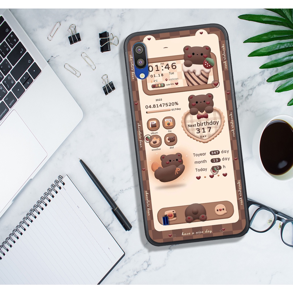 ỐP LƯNG SAMSUNG A10 - A01 - A01 CORE - A02 - M10 , IN HÌNH GẤU NÂU CHOCOLATE ĐÁNG YÊU.