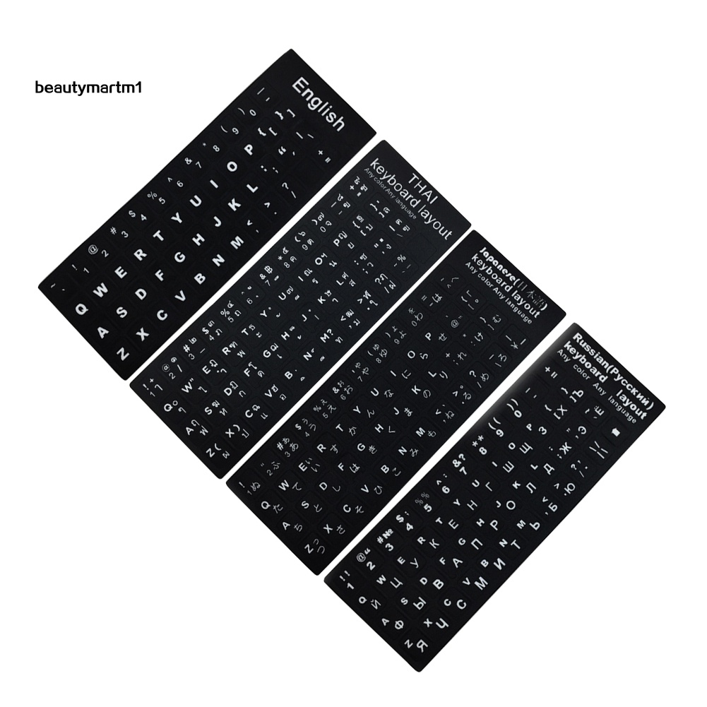 Miếng dán chữ tiếng Anh tiếng Nhật trang trí bàn phím máy tính / laptop nhiều ngôn ngữ tùy chọn