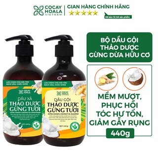 Dầu gội sạch gàu thảo dược gừng dừa hữu cơ Cocayhoala - giảm ngứa dung tích 440g/chai