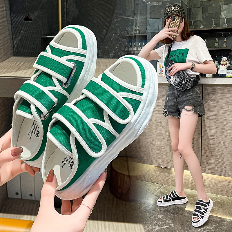 Dép thể thao IELGY đế xuồng phối màu độc đáo thời trang cho nữ