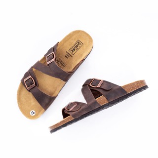[SALE SẬP SÀN] Dép da bò xỏ ngón, quai chéo Unisex (Đế trấu) - D25
