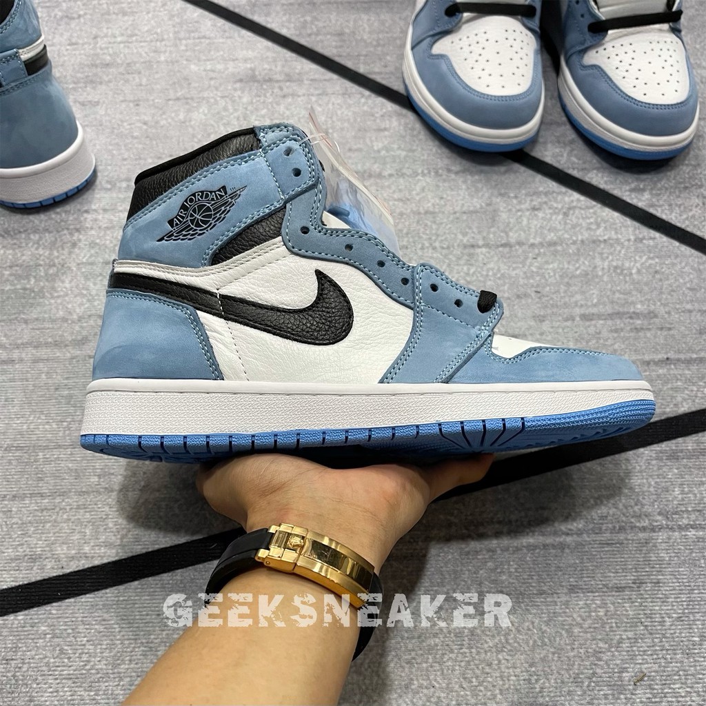 [GeekSneaker] Giày Jordan 1 Retro White University Blue - Phiên bản tiêu chuẩn