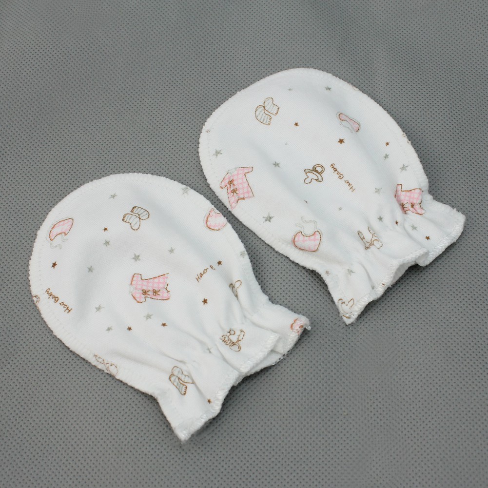 Set 2 đôi găng tay vải cotton mềm mại chống trầy tay cho bé