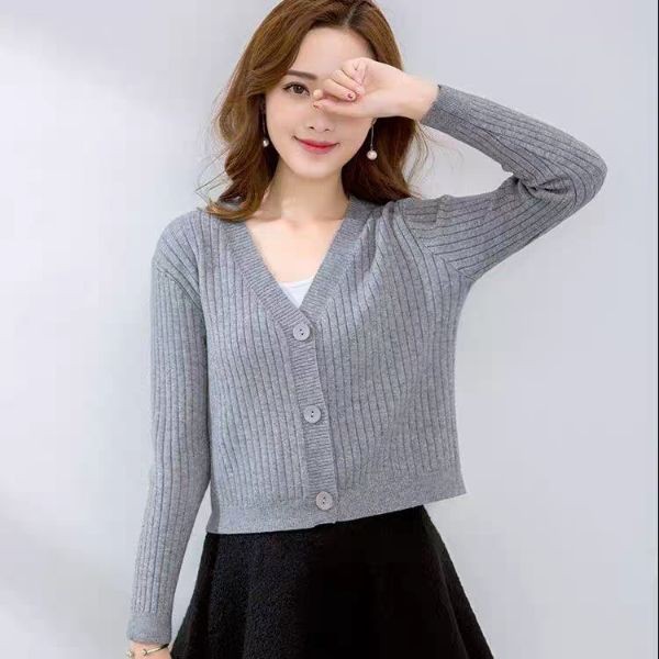Áo khoác len 💖 FreeShip đơn 50k 💖 Áo len cardigan thu đông ngắn basic 2020 | BigBuy360 - bigbuy360.vn