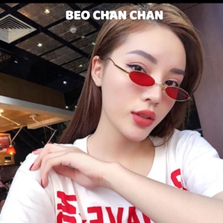 Kính râm kính mát thời trang oval mắt nhỏ tí hin cao cấp kiểu dáng mắt mèo cổ điển UV400