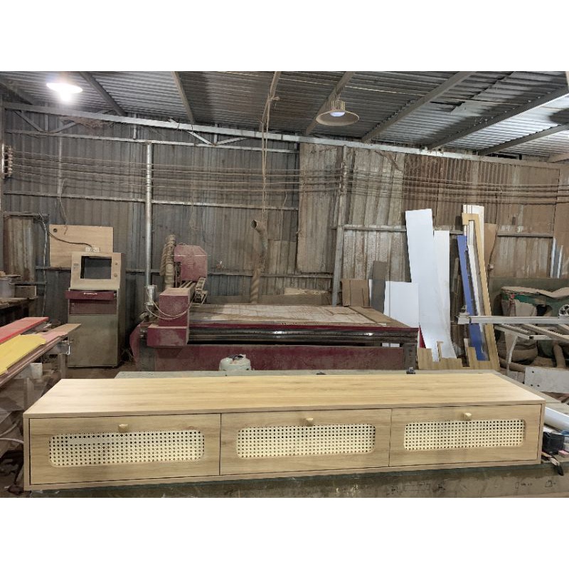 Tủ tivi treo vân gỗ mặt học lưới mắt cao 1m6x300x250 #xuongnoithat.hcm