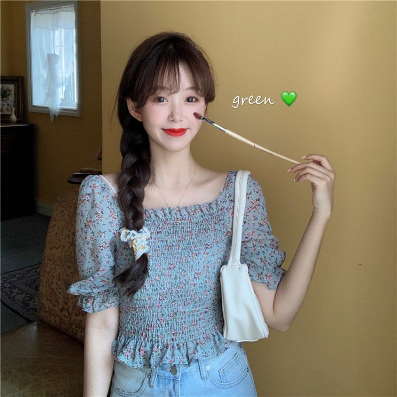 Áo Voan Nữ Cổ Vuông Ulzzang Thời Trang