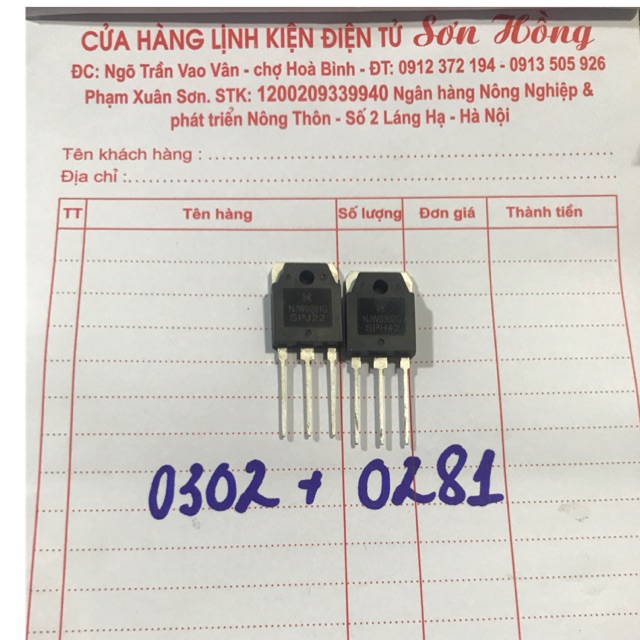 Cặp sò công suất NJW0302 và NJW0281 khuếch đại âm thanh