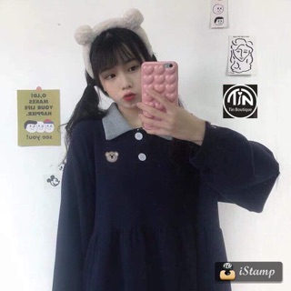 Váy babydoll thỏ thêu