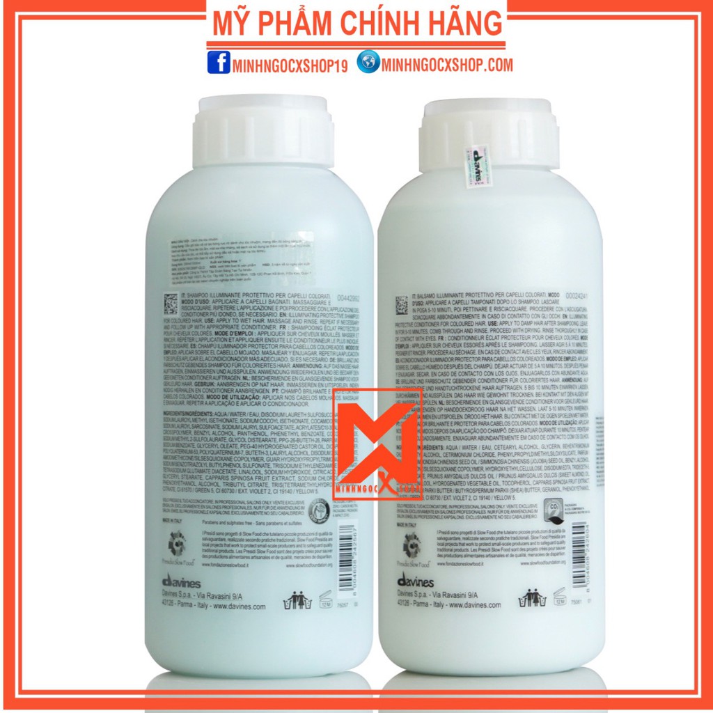 Dầu gội xả dành cho tóc nhuộm DAVINES MINU 1000ml chính hãng