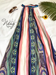 Đầm maxi dáng suông voan lụa