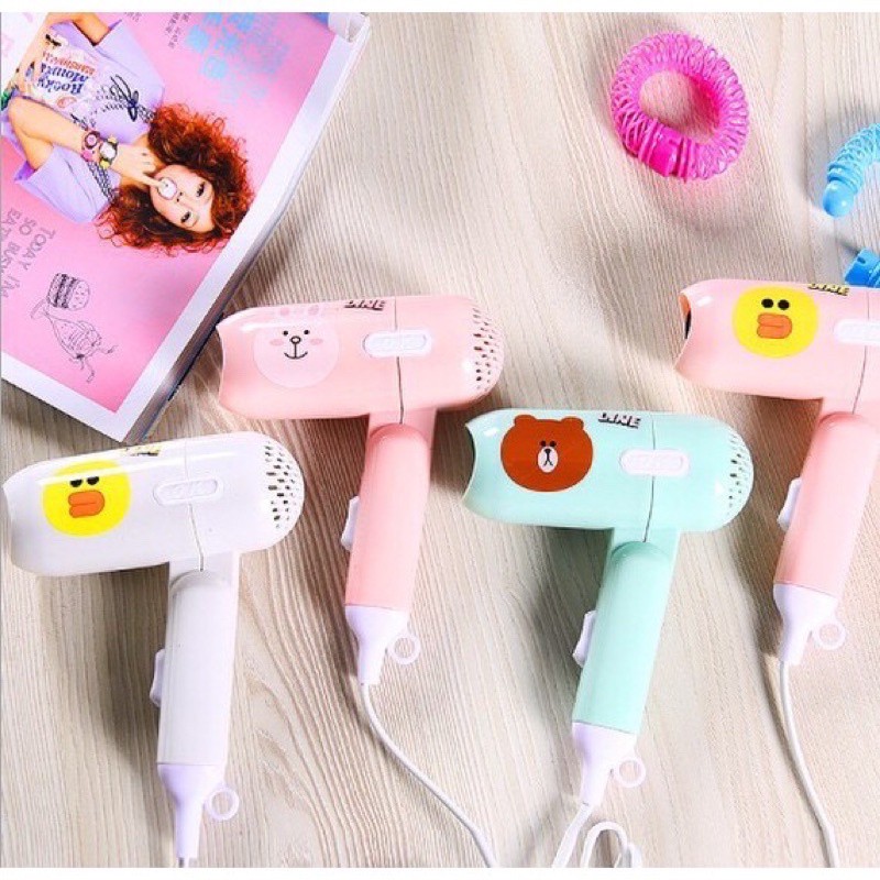 Máy Sấy Tóc Mini Icon Siêu Kute 2 Chế Độ Gấp Gọn
