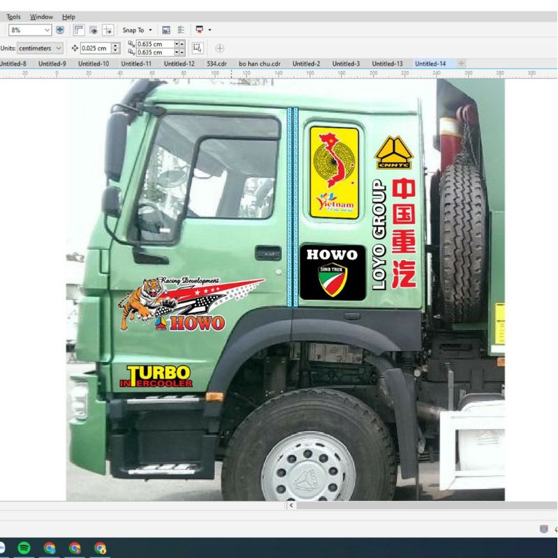 BỘ TEM TRANG TRÍ XE TẢI  HOWO 371,380