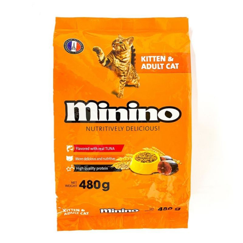 Thức ăn hạt khô Minino cho mèo mọi lứa tuổi vị Cá ngừ 480g