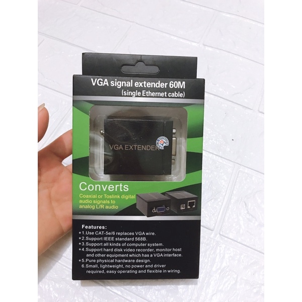 Bộ Kéo Dài VGA Sang Cổng Mạng Lan RJ45 60m