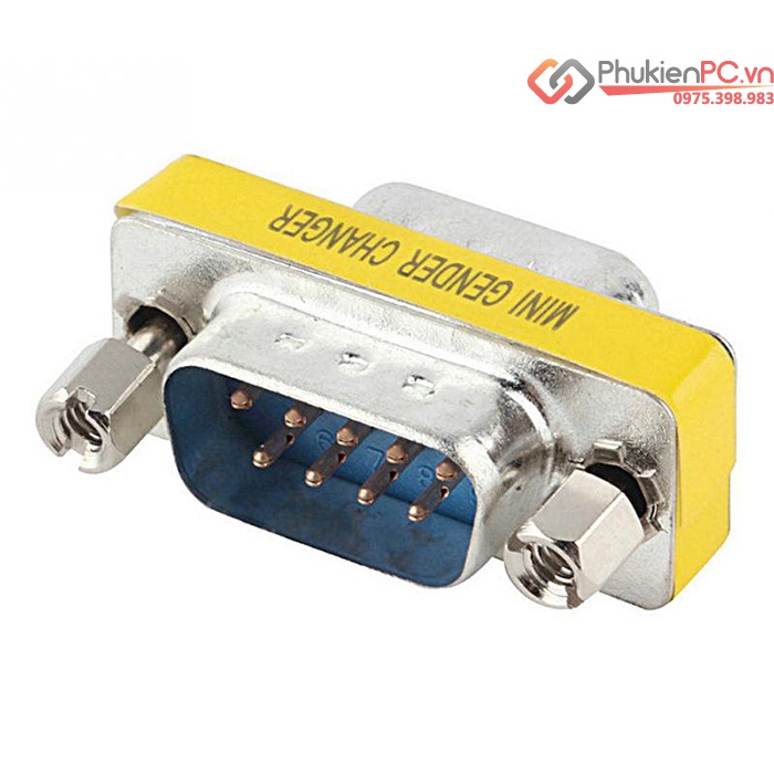 Đầu nối DB9 RS232 Male to DB9 Female (mini gender changer) COM 9 chân Đực sang 9 chân Cái, cho công nghiệp, máy tính PC