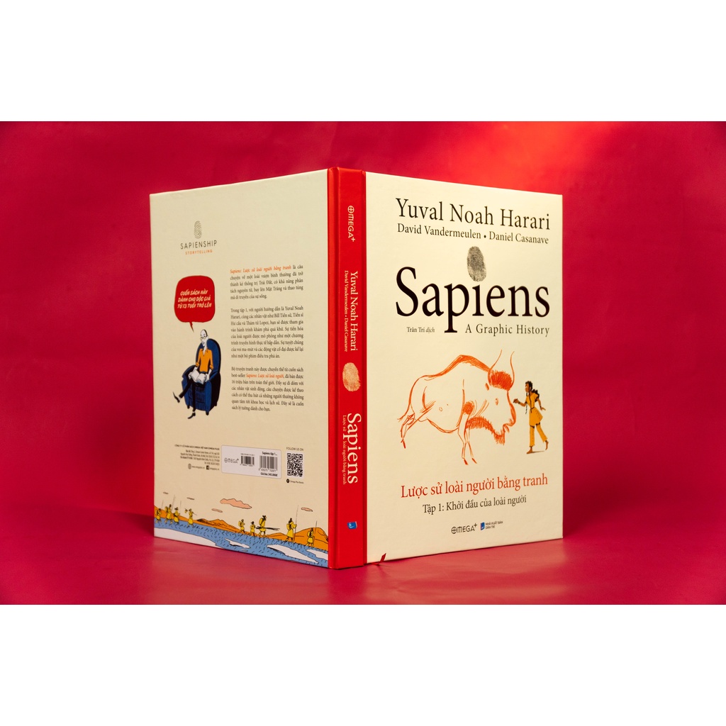 Sách - Combo Sapiens: Lược Sử Loài Người Bằng Tranh - Tập 1 + Tập 2 (Tặng kèm 10 bookmark nhân vật)