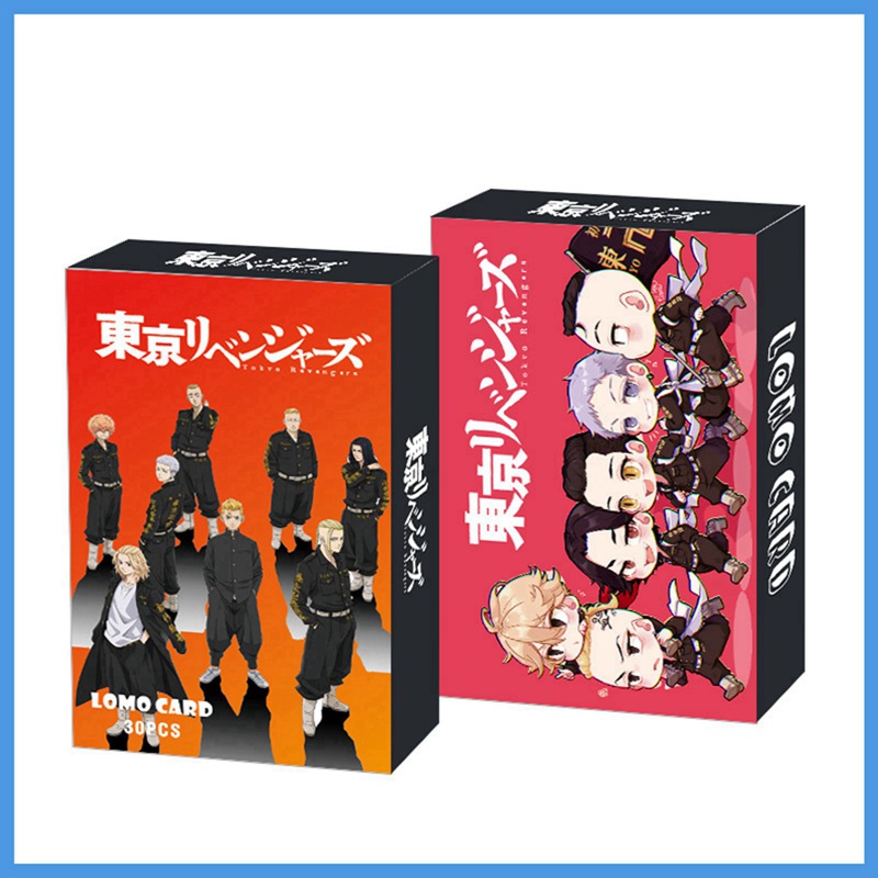 Hộp 30 thẻ mini họa tiết Anime Tokyo Revengers Attack on Titan Jujutsu kaisen Haikyuu My Hero Academia