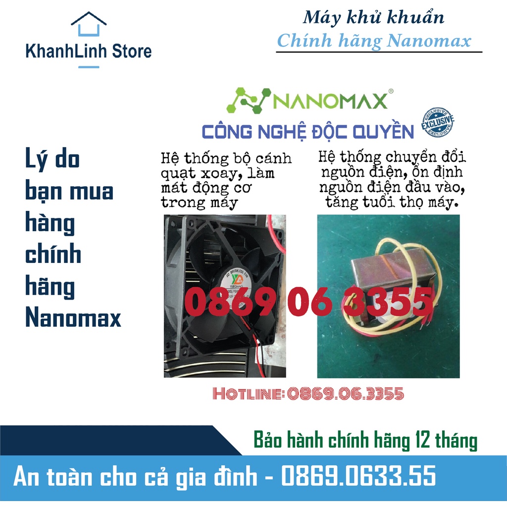 Máy khử khuẩn chính hãng Nanomax🔥Diệt các loại vi khuẩn 99% lây qua bệnh đường hô hấp, khử mùi trong xe hơi.