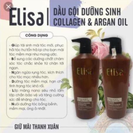 [ELISA] Lẻ Dầu Gội ELISA 500ML, Dầu Gội ELISA Collagen & Argan Oil dưỡng sinh, siêu phục hồi, lưu hương bền lâu