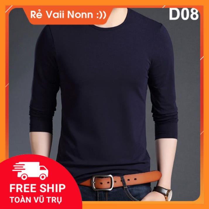 Áo thun nam cổ tròn dài tay đẹp nhiều màu đủ size ( có size lớn cho người 100 kg )