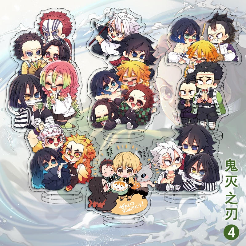 Bộ 9 Mô Hình Nhân Vật Anime Demon Slayer Mini Bằng Acrylic Kích Thước 8