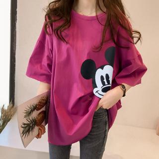 NRVP Áo Thun Tay Ngắn Họa Tiết Chuột Mickey Phong Cách Hàn Quốc 2020 Cho Nữ Cá Tính
