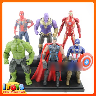 6 nhân vật siêu anh hùng | 17cm - 6 Avengers đồ chơi mô hình