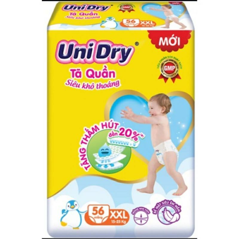 🏰HCM 🏰 Tã quần Unidry có vạch chỉ thị thay tã M74+8 / L68+8 / XL60+10 / XXL54+10