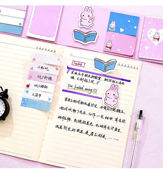 Giấy Note Bộ + Sticker + Đánh Dấu Trang Hình Siêu Dễ Thương Ngộ Nghĩnh