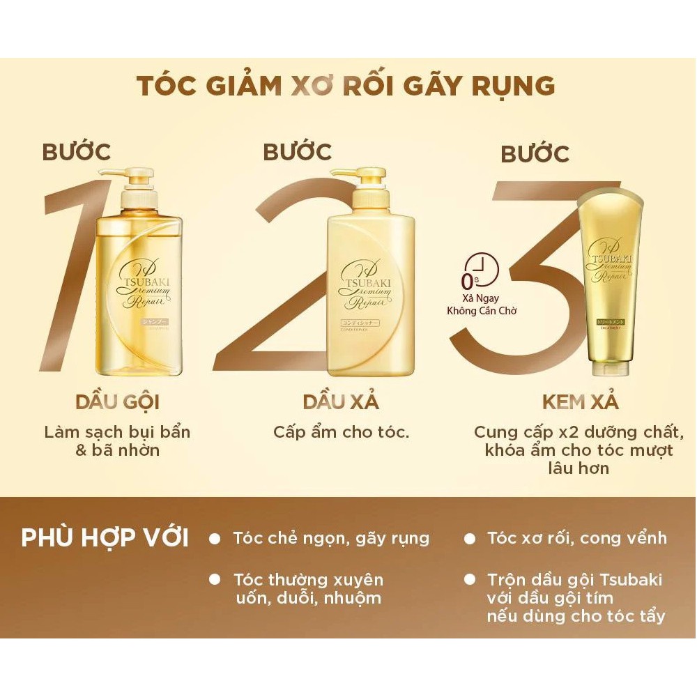 KEM XẢ TSUBAKI PHỤC HỒI TÓC VÀ NGĂN NGỪA RỤNG TÓC (TUÝP 180GR) - HÀNG NỘI ĐỊA NHẬT