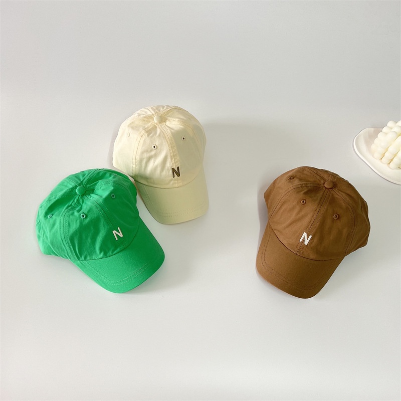 Mũ Lưỡi Trai Chống Nắng Nhanh Khô Màu Trơn In Chữ N Thiết Kế Đơn Giản Thời Trang Cho Bé