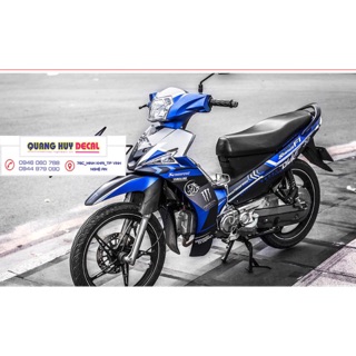 Tem trùm xe sirius FI xanh đen, độ team dán phủ decal xe máy spark giá rẻ đẹp