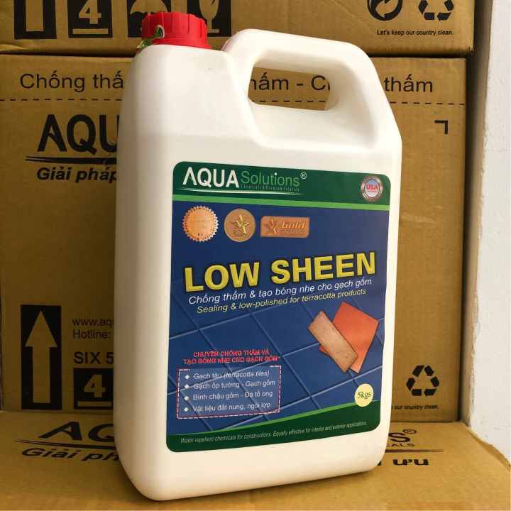 Chống thấm tạo bóng LOW SHEEN - bình 5 kg, chất Chống thấm tạo bóng gạch tàu, keo Chống thấm tạo bóng tường gạch đỏ